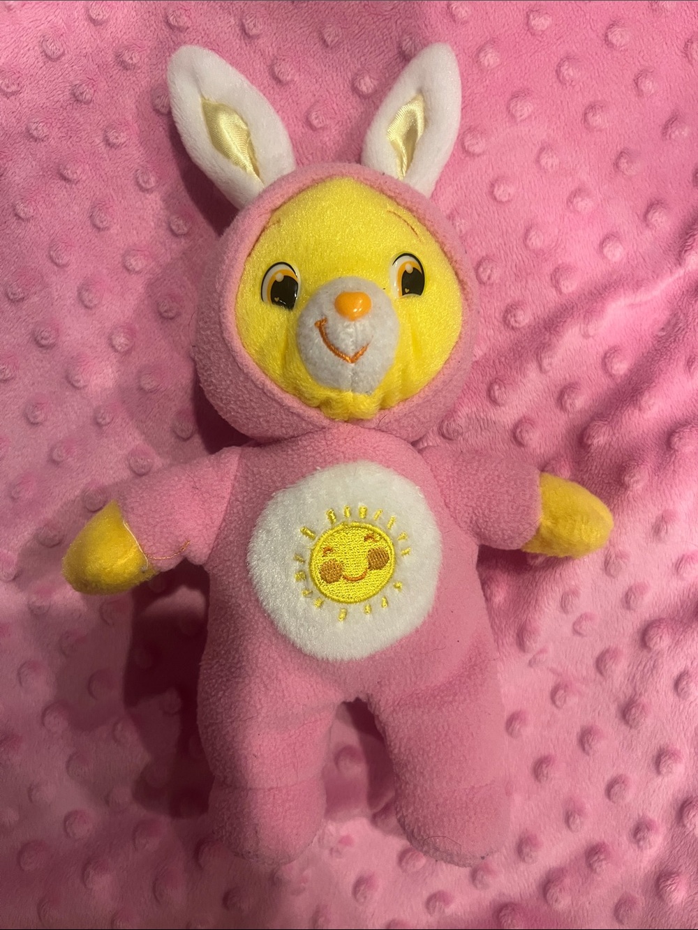 Sunshine yellow & pink carebear